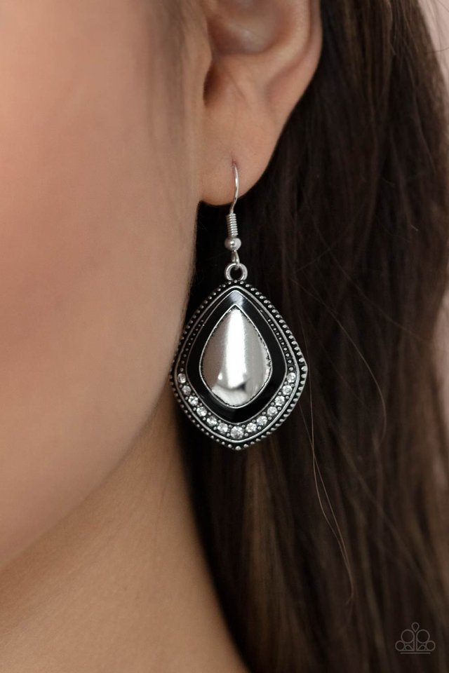 ​Fearlessly Feminine - Black - Paparazzi Earring Image