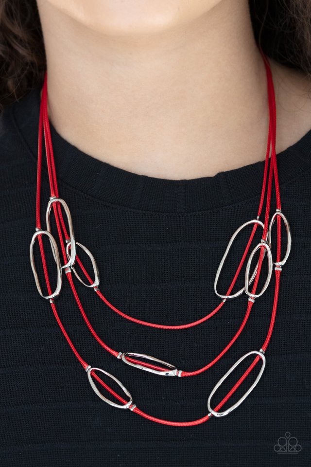 Check Your CORD-inates - Red - Paparazzi Necklace Image