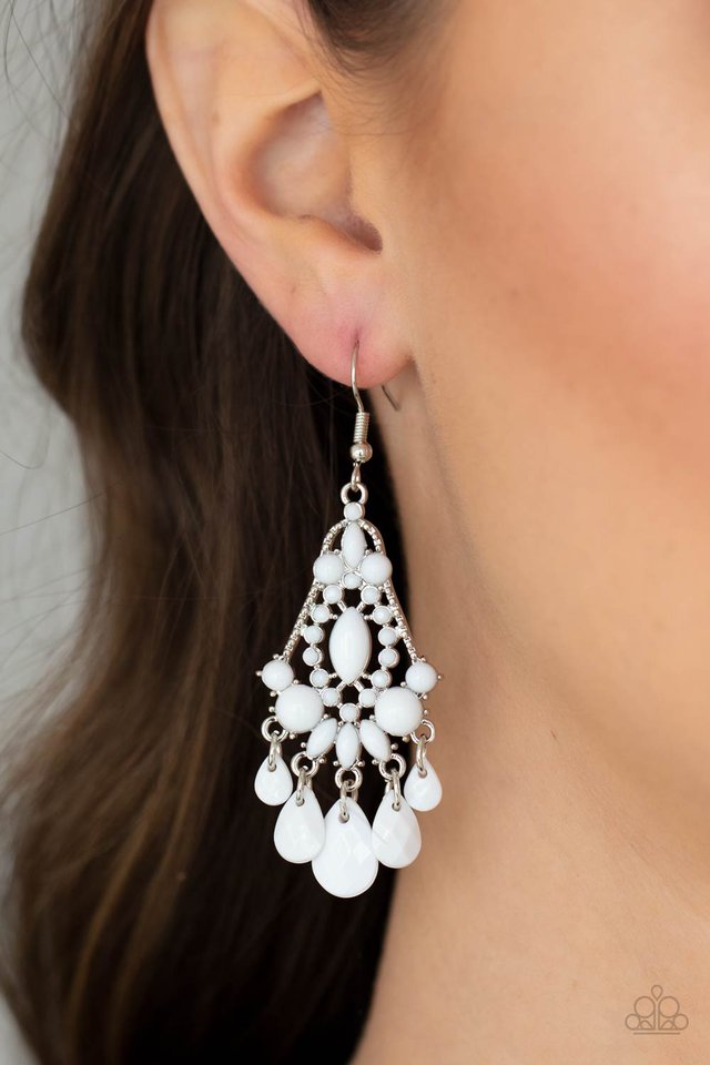 STAYCATION Home - White - Paparazzi Earring Image