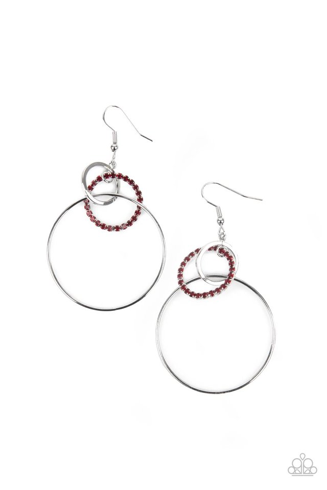In An Orderly Fashion - Red - Paparazzi Earring Image