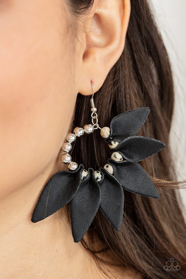 Flower Child Fever - Black - Paparazzi Earring Image