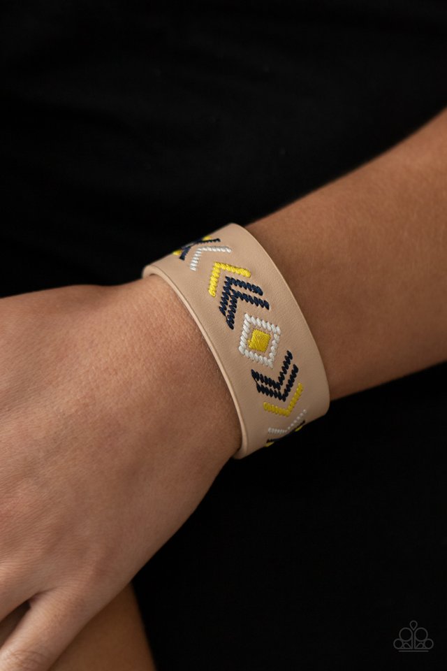 Cliff Glyphs - Yellow - Paparazzi Bracelet Image