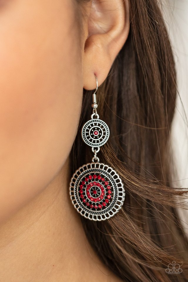 Bohemian Bedazzle - Red - Paparazzi Earring Image