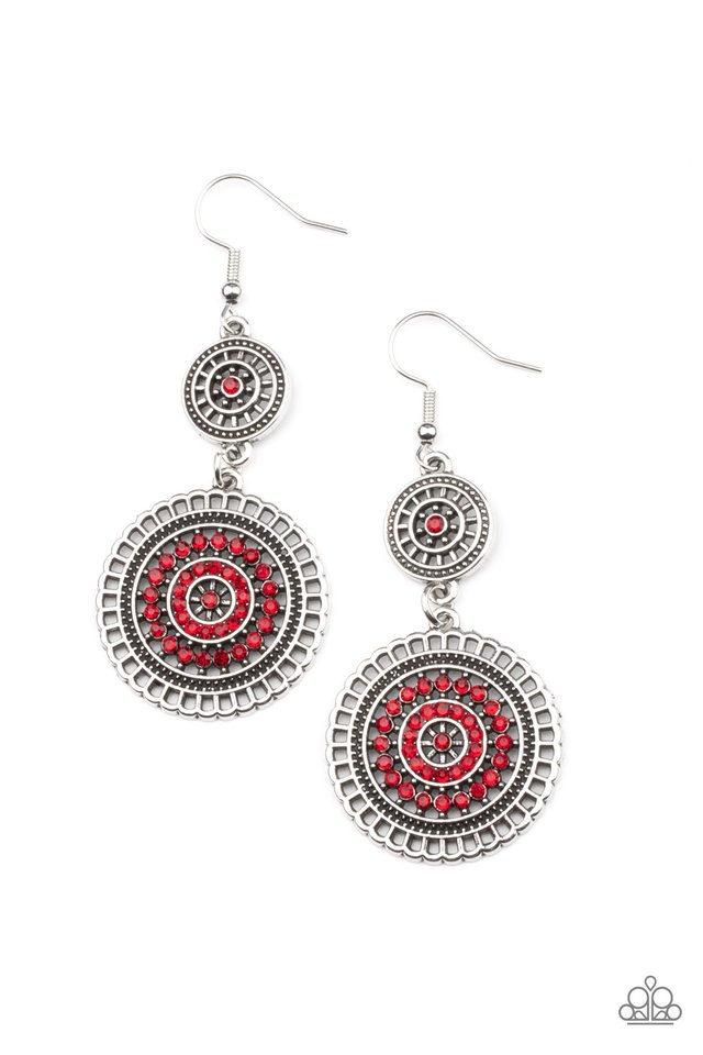 Bohemian Bedazzle - Red - Paparazzi Earring Image