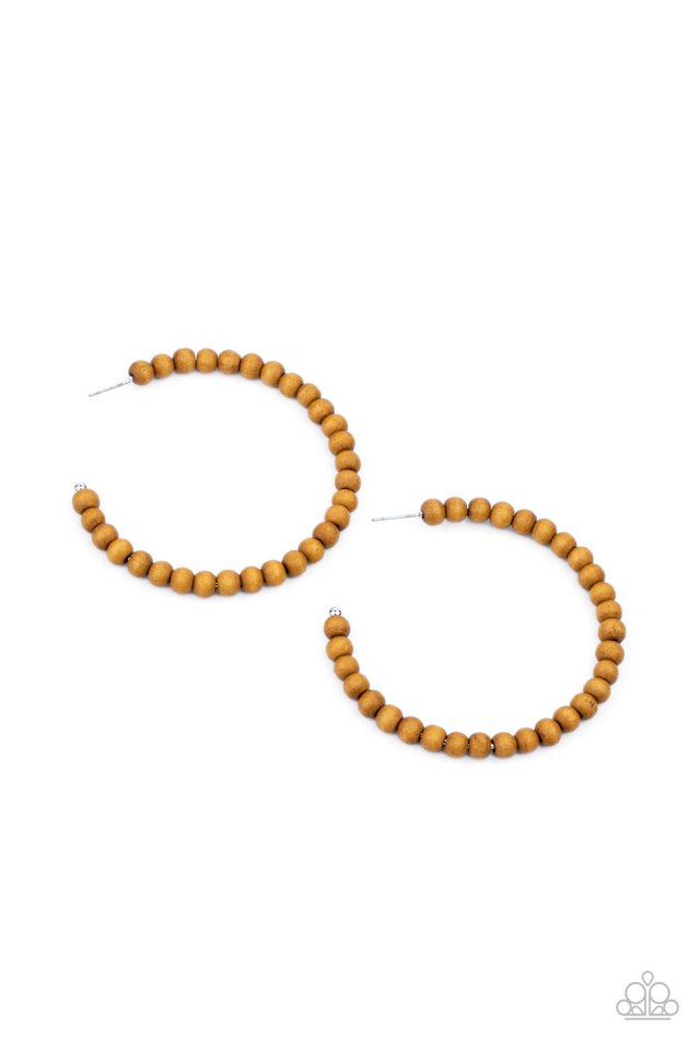 ​Should Have, Could Have, WOOD Have - Brown - Paparazzi Earring Image