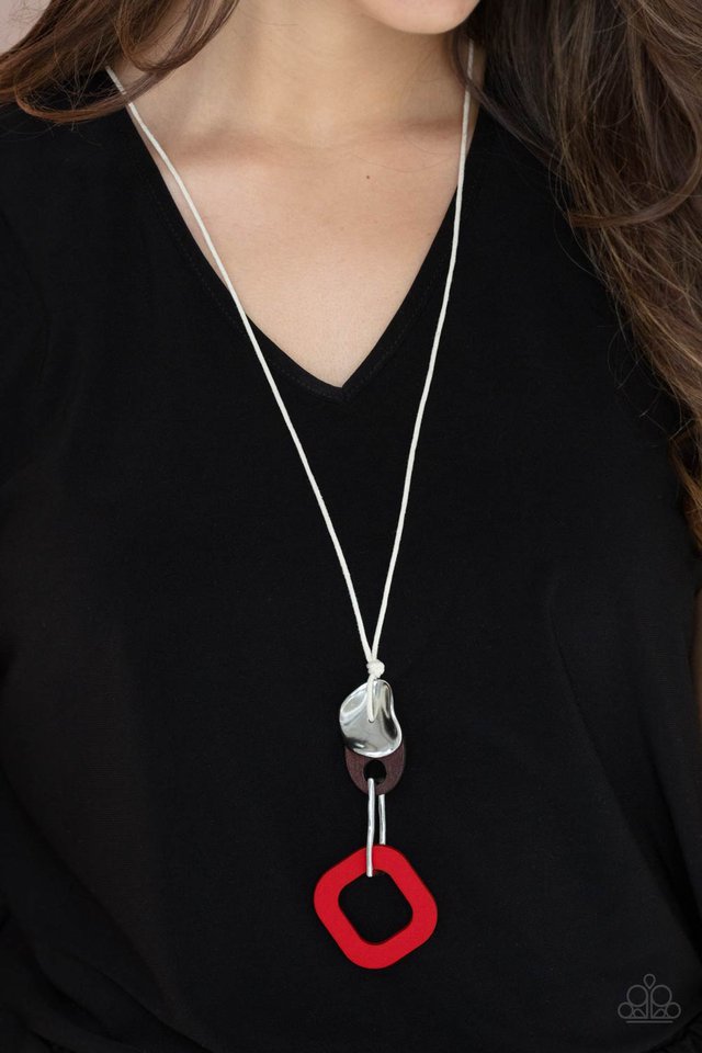 Top Of The WOOD Chain - Red - Paparazzi Necklace Image