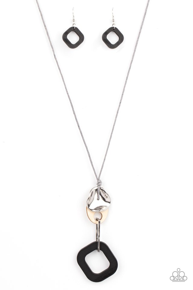 ​Top Of The WOOD Chain - Black - Paparazzi Necklace Image