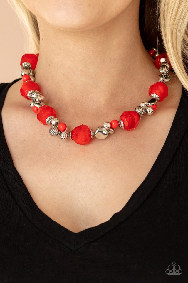 Vidi Vici VACATION - Red - Paparazzi Necklace Image