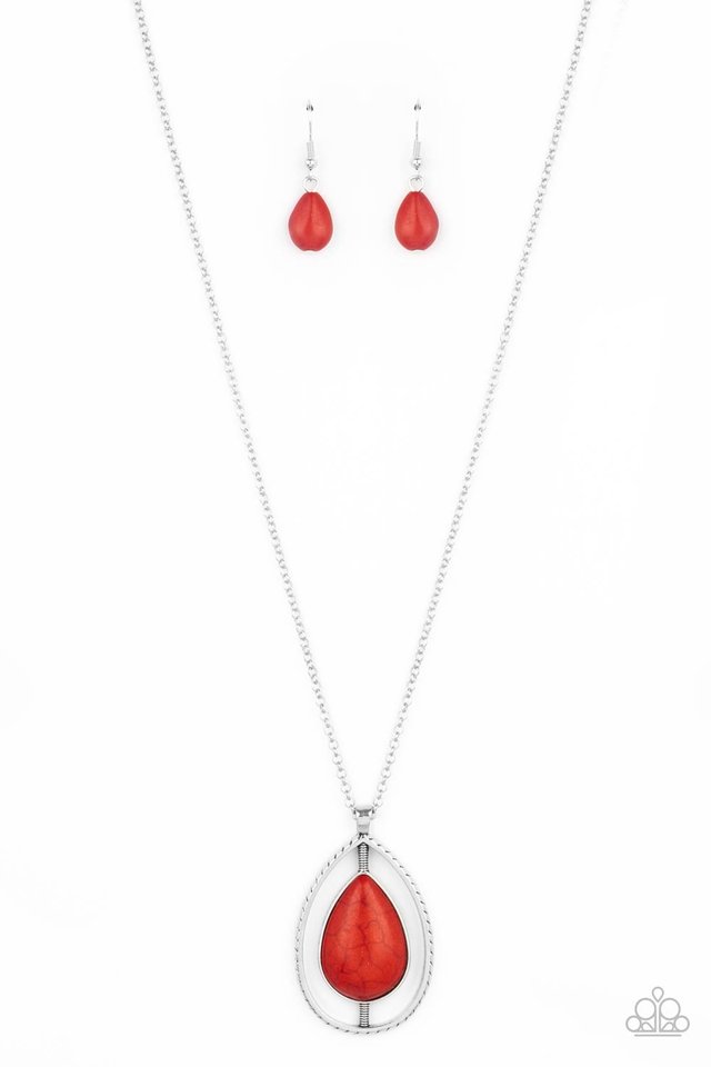 ​Here Today, PATAGONIA Tomorrow - Red - Paparazzi Necklace Image