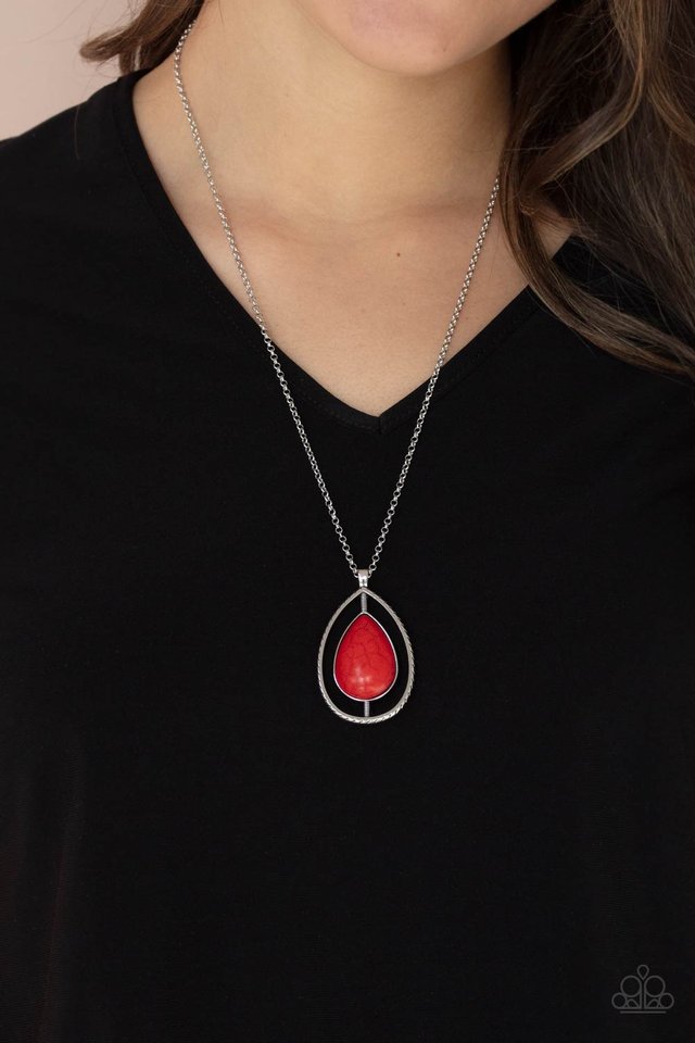 ​Here Today, PATAGONIA Tomorrow - Red - Paparazzi Necklace Image