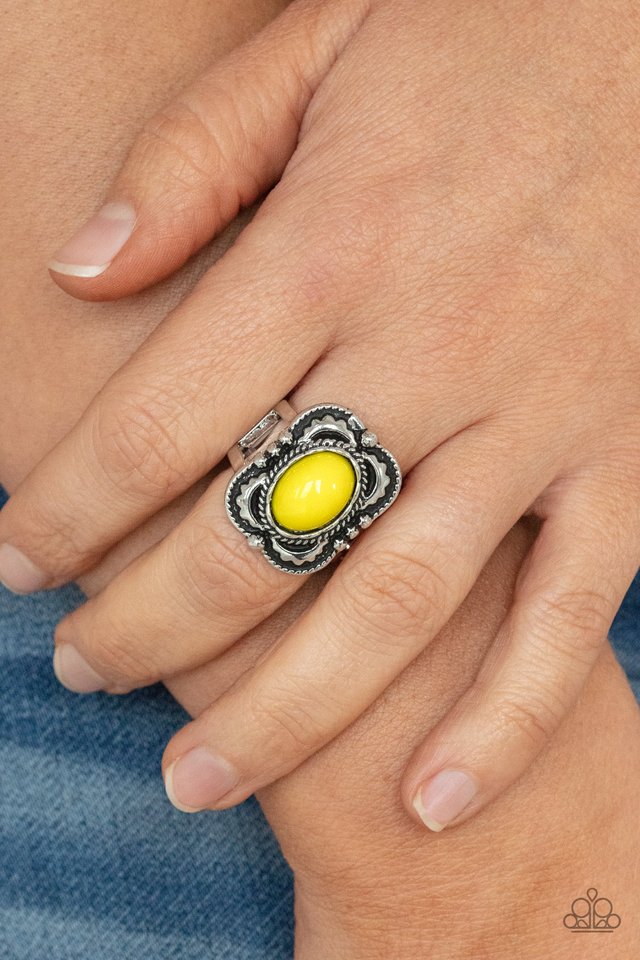 Vivaciously Vibrant - Yellow - Paparazzi Ring Image