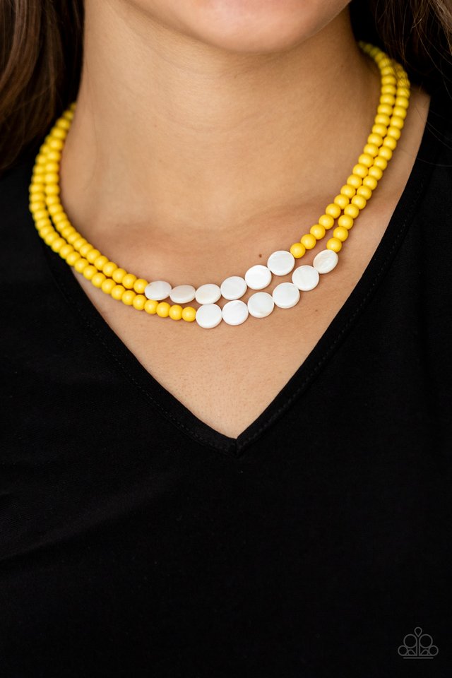 ​Extended STAYCATION - Yellow - Paparazzi Necklace Image