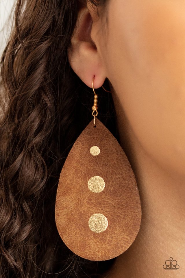 Rustic Torrent - Gold - Paparazzi Earring Image