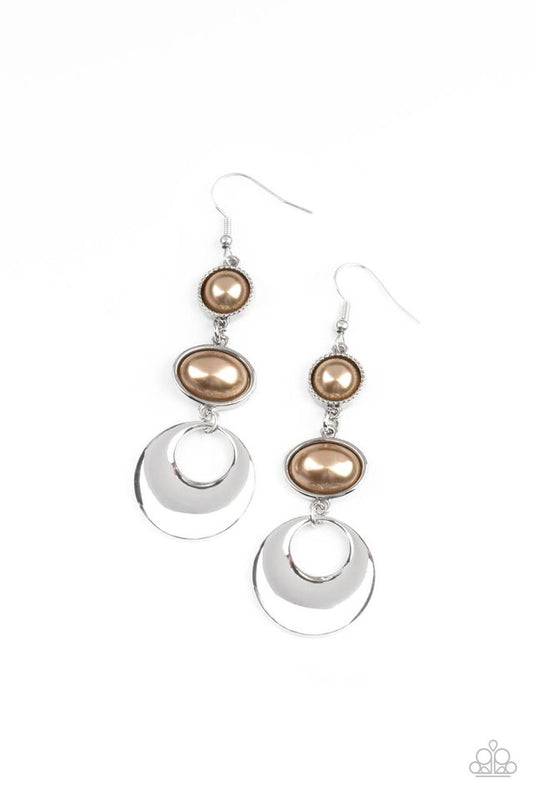 Bubbling To The Surface - Brown - Paparazzi Earring Image