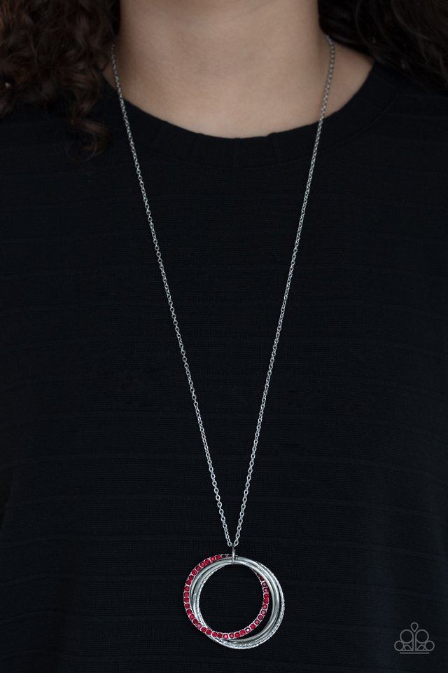 ​Harmonic Halos - Red - Paparazzi Necklace Image
