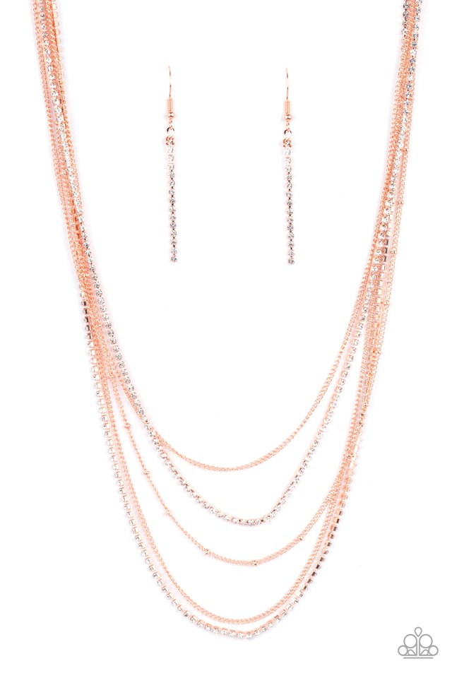 Dangerously Demure - Copper - Paparazzi Necklace Image