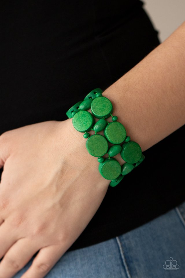 Beach Bravado - Green - Paparazzi Bracelet Image