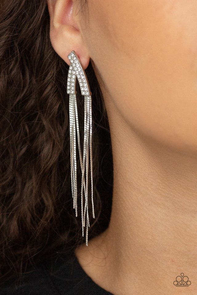 ​It Takes Two To TASSEL - White - Paparazzi Earring Image