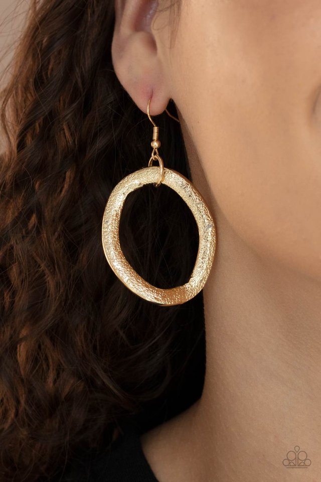 Industrial Intimidation - Gold - Paparazzi Necklace Image