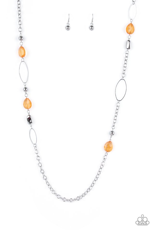 SHEER As Fate​ - Orange - Paparazzi Necklace Image