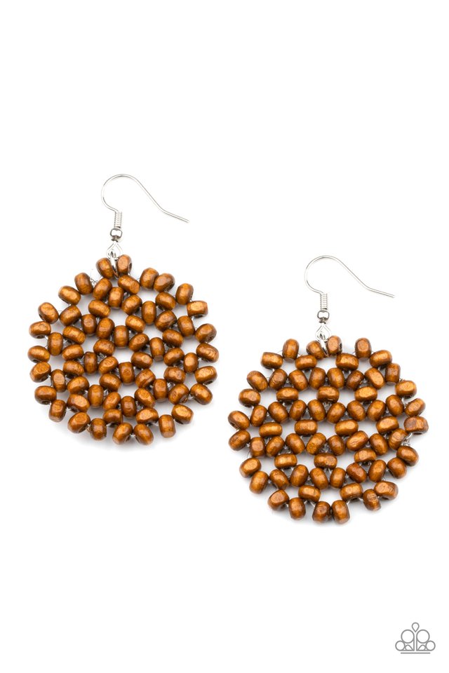 ​Summer Escapade - Brown - Paparazzi Earring Image