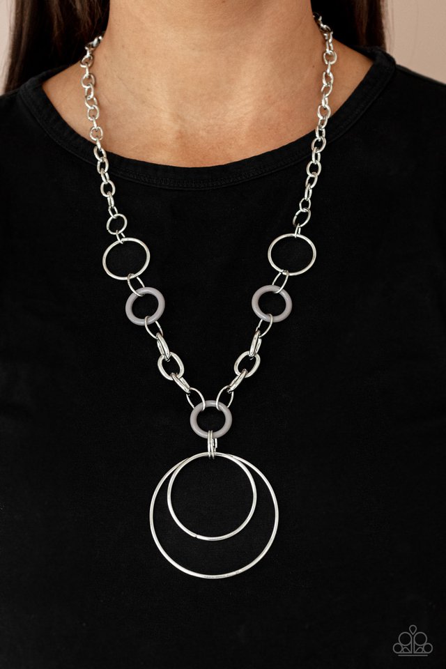 ​HOOP du Jour - Silver - Paparazzi Necklace Image