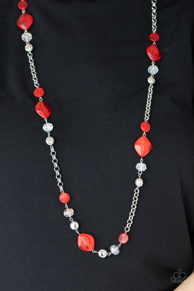 Light-Scattering Luminosity - Red - Paparazzi Necklace Image