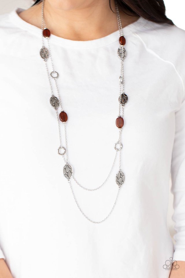 Cobble Creeks - Brown - Paparazzi Necklace Image