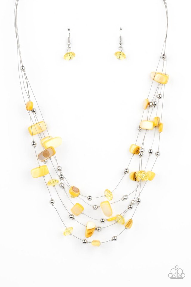 ​Prismatic Pebbles - Yellow - Paparazzi Necklace Image