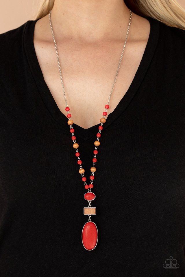 Naturally Essential - Red - Paparazzi Necklace Image