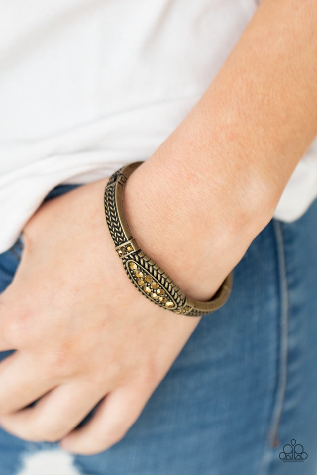 ​Locked in Luster - Brass - Paparazzi Bracelet Image
