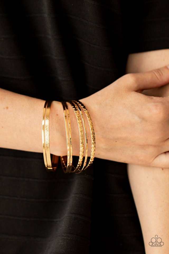 How Do You Stack Up? - Gold - Paparazzi Bracelet Image