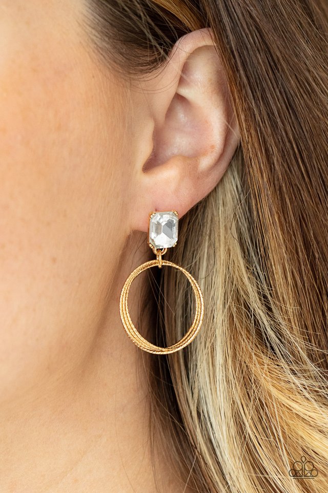 Prismatic Perfection - Gold - Paparazzi Earring Image