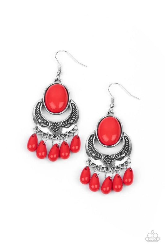 Prairie Flirt - Red - Paparazzi Earring Image