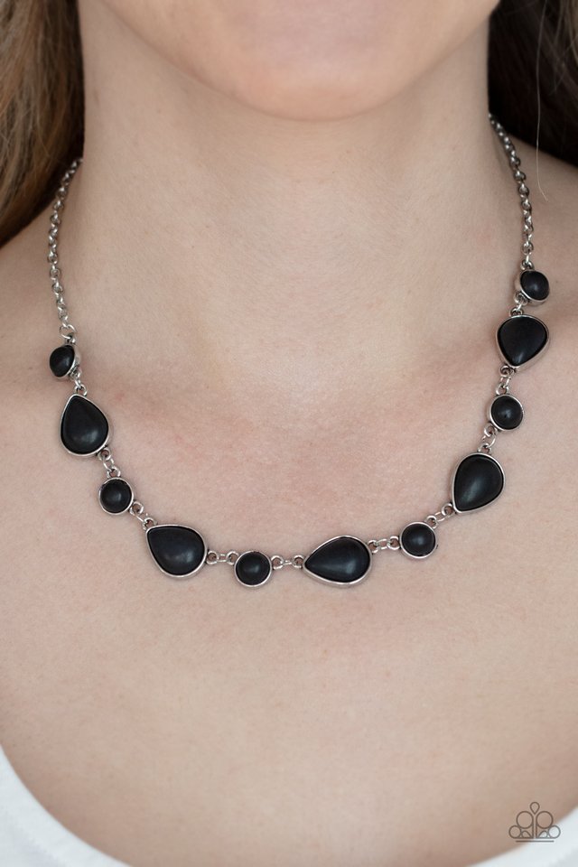 Heavenly Teardrops - Black - Paparazzi Necklace Image