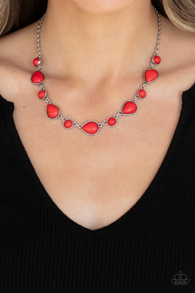 Heavenly Teardrops - Red - Paparazzi Necklace Image