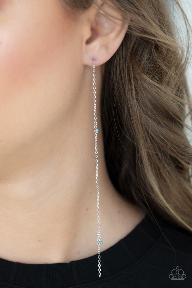 ​Dauntlessly Dainty - Blue - Paparazzi Earring Image