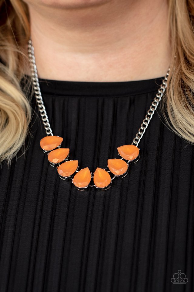 Above The Clouds - Orange - Paparazzi Necklace Image