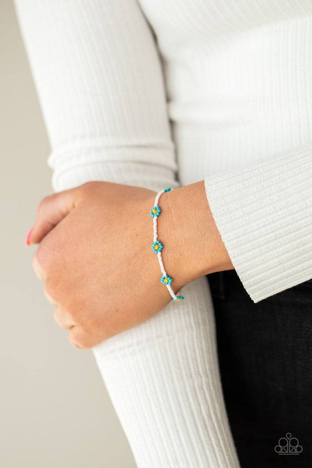 ​Camp Flower Power - Blue - Paparazzi Bracelet Image