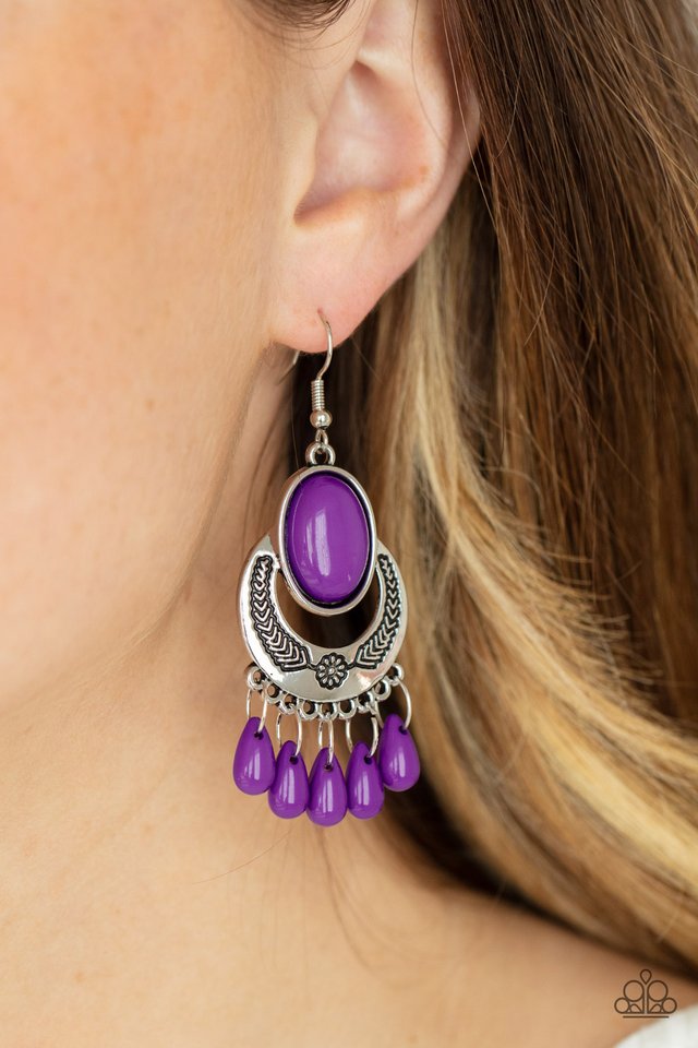 Prairie Flirt - Purple - Paparazzi Earring Image