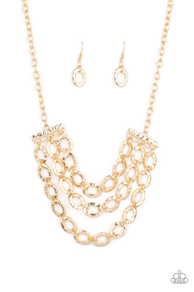 Repeat After Me - Gold - Paparazzi Necklace Image
