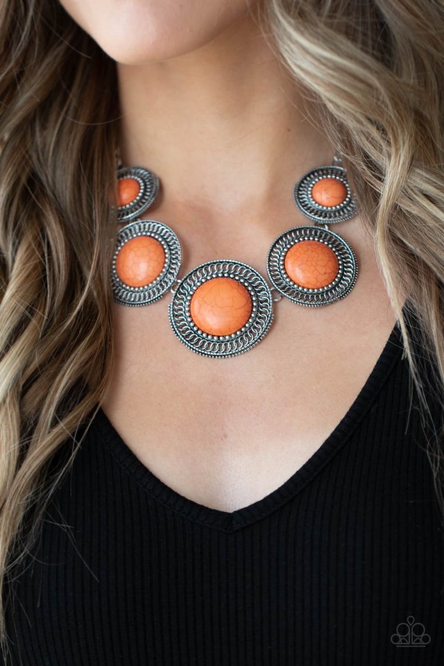She Went West - Orange - Paparazzi Necklace Image