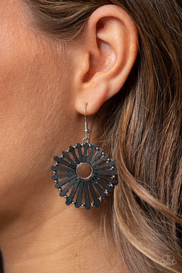 SPOKE Too Soon - Black - Paparazzi Earring Image