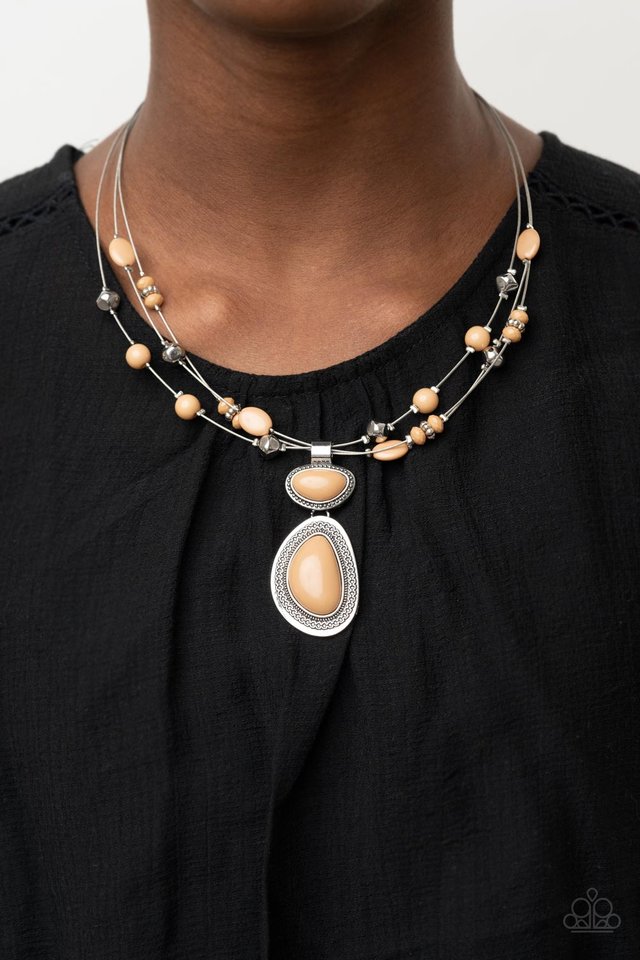 Discovering New Destinations - Brown - Paparazzi Necklace Image