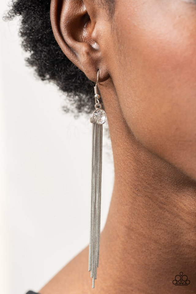 Always In Motion - White - Paparazzi Earring Image