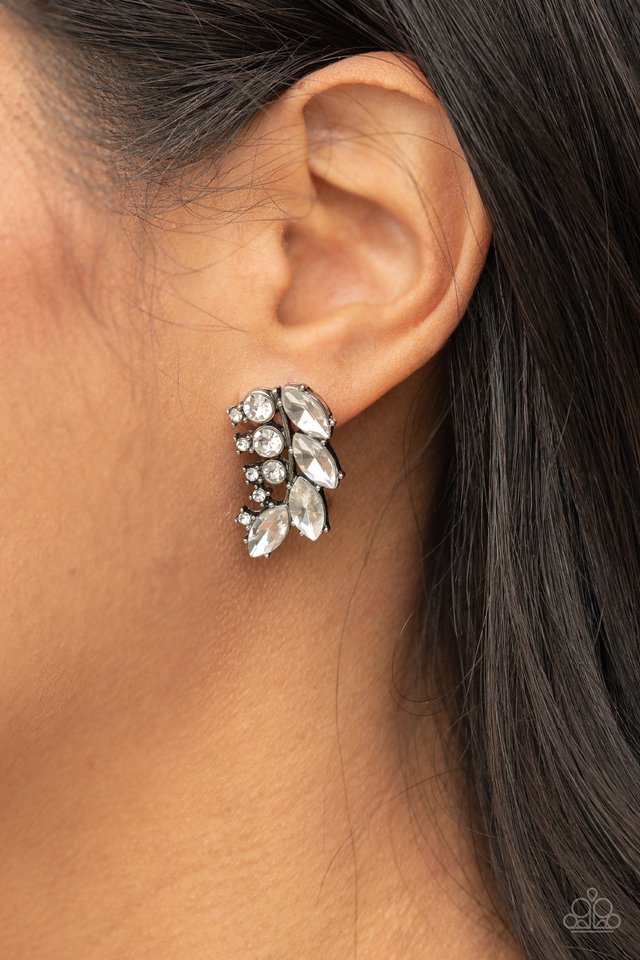 ​Flawless Fronds - White - Paparazzi Earring Image