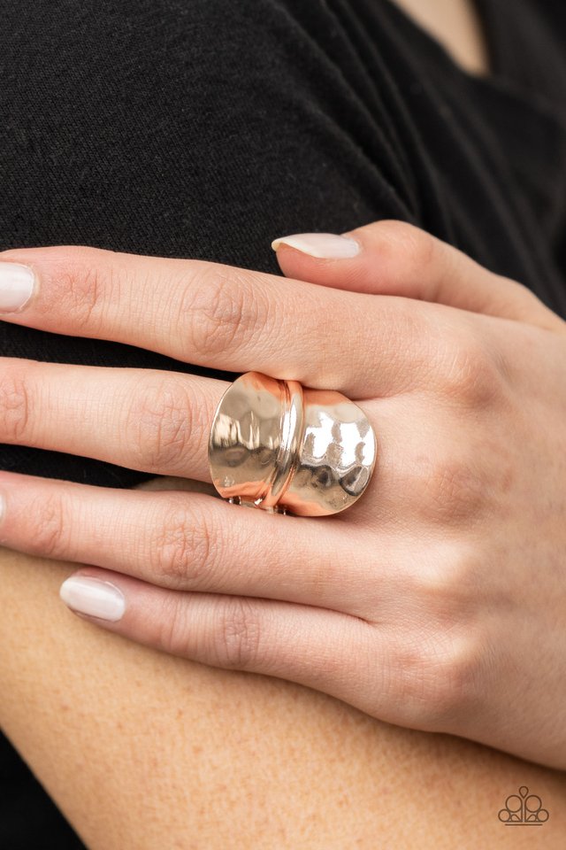 High Stakes Gleam - Rose Gold - Paparazzi Ring Image