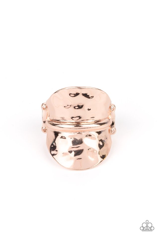 High Stakes Gleam - Rose Gold - Paparazzi Ring Image
