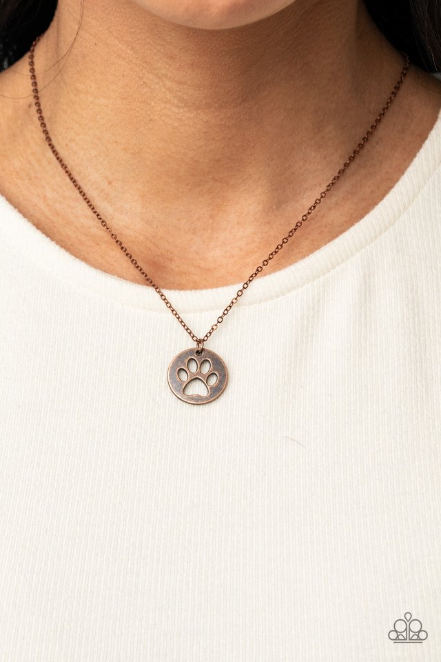 ​Think PAW-sitive - Copper - Paparazzi Necklace Image