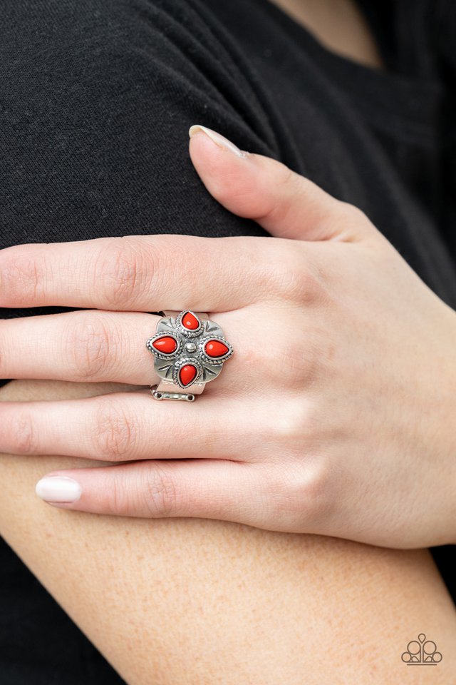 Badlands Bouquet - Red - Paparazzi Ring Image
